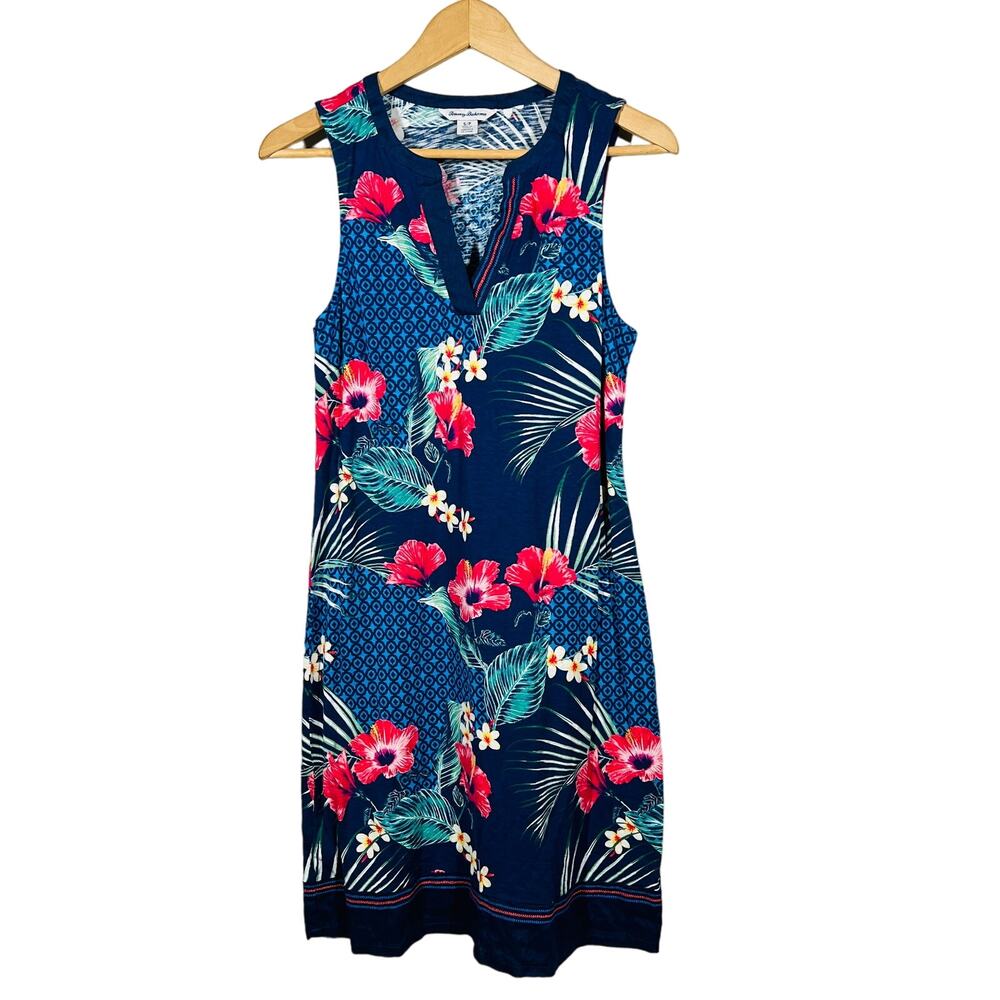Tommy Bahama Floral Cotton Sleeveless Dress Casual Vacation Resort - S